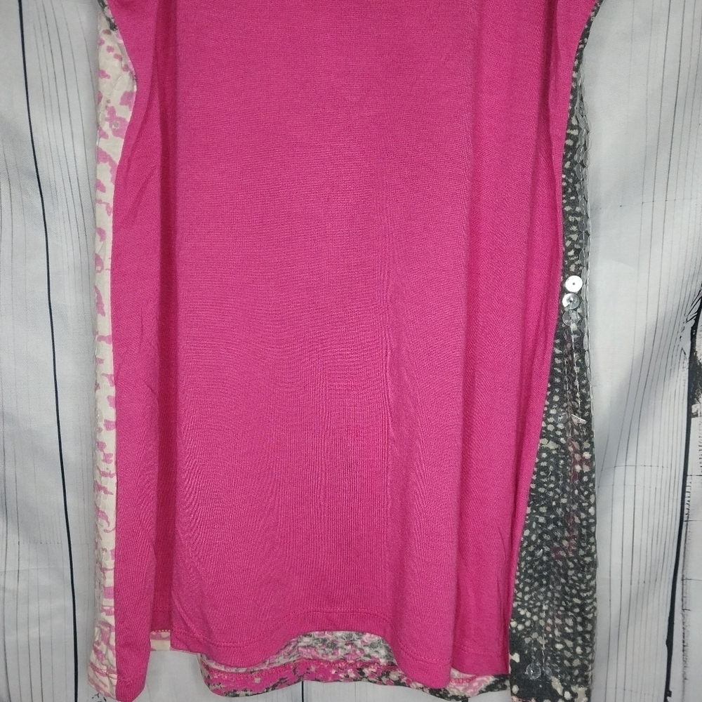 Almost Famous Pink and Silver Sequin Snakeskin Print Y2K Spaghetti Strap Top - Picture 8 of 8